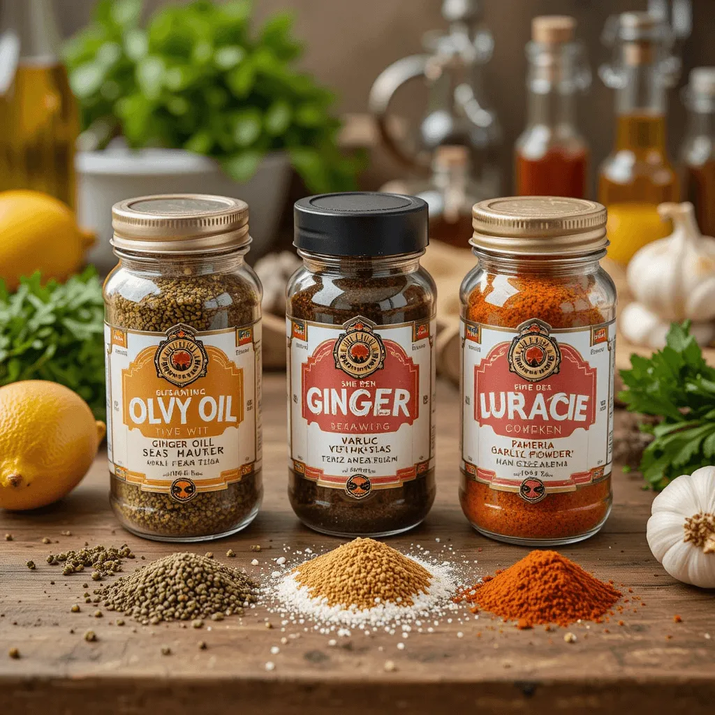 Seasoning combinations for chicken thighs: Mediterranean (olive oil, lemon, oregano), Asian-inspired (soy sauce, ginger, garlic), and classic American (paprika, garlic powder, onion powder).