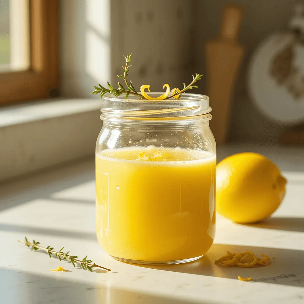 A glass jar of homemade lemon sauce and a small airtight container, indicating proper storage methods.