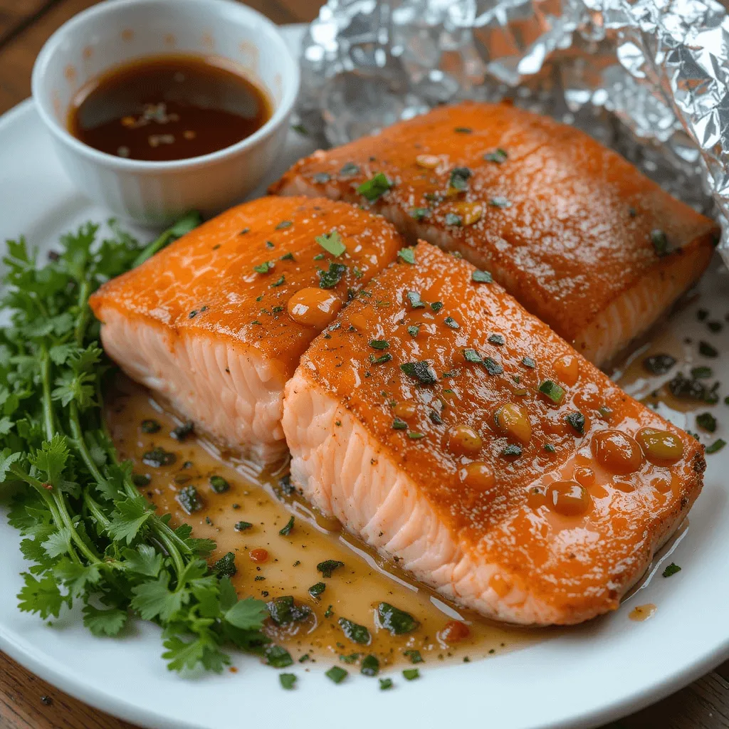 Moist and tender air-fried salmon, enhanced with a flavorful sauce, showcasing moisture-retention techniques.